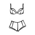 Lingerie Bra Shorts Vector Set Royalty Free Stock Photo