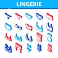 Lingerie Bras Panties Isometric Icons Set Vector Royalty Free Stock Photo