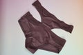 Lingerie. Two women\'s burgundy panties. Women\'s sexy underwear