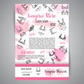 Lingerie Fashion bra and pantie newsletter. Vector Royalty Free Stock Photo