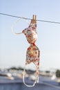 Lingerie hanging on a terrace Royalty Free Stock Photo