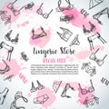 Lingerie horizontal banners Fashion bra and pantie. Web header template Vector illustration Lingeries Royalty Free Stock Photo