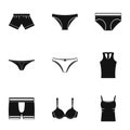 Lingerie icon set, simple style Royalty Free Stock Photo