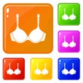 Lingerie icons set vector color Royalty Free Stock Photo