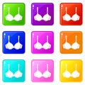 Lingerie icons 9 set Royalty Free Stock Photo