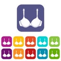 Lingerie icons set flat Royalty Free Stock Photo