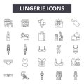 Lingerie line icons for web and mobile design. Editable stroke signs. Lingerie outline concept illustrations