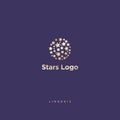 Lingerie logo. Spa. Beauty & cosmetic emblem. The circle of gold stars logo.