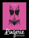 Lingerie luxury style vector tag background. Stylish design for underwear shop.