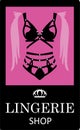 Lingerie luxury style vector tag background. Stylish design for underwear shop.