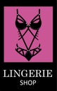 Lingerie luxury style vector tag background. Stylish design for underwear shop.