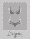 Lingerie luxury style vector tag background. Stylish design for underwear shop.