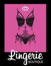 Lingerie luxury style vector tag background. Stylish design for underwear shop.