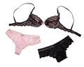 Lingerie set black and powder pink colors Royalty Free Stock Photo