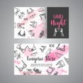 Lingerie shop business card Fashion bra and pantie. Web header template Vector Royalty Free Stock Photo