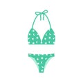 Lingerie and swimsuits vector stickers. Woman beach season fashion clothes, swimsuit, Underwear tops and bottoms. Vector flat