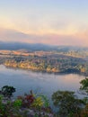 Lingering Fog over the Hudson River Royalty Free Stock Photo