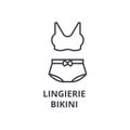Lingierie bikini line icon, outline sign, linear symbol, vector, flat illustration Royalty Free Stock Photo