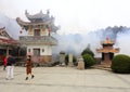 Lingjiuyansi temple in smog, adobe rgb
