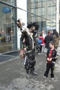 04-18-2015 Lingotto Fiere in Turin, Italy, Torino Comics, Post apocalyptic warrior cosplayer