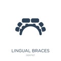 lingual braces icon in trendy design style. lingual braces icon isolated on white background. lingual braces vector icon simple