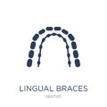 Lingual braces icon. Trendy flat vector Lingual braces icon on w