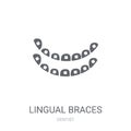 Lingual braces icon. Trendy Lingual braces logo concept on white