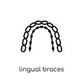 Lingual braces icon. Trendy modern flat linear vector Lingual br