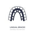 lingual braces icon on white background. Simple element illustration from Dentist concept