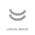 Lingual braces linear icon. Modern outline Lingual braces logo c