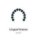 Lingual braces vector icon on white background. Flat vector lingual braces icon symbol sign from modern dentist collection for