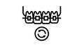 lingual tooth braces line icon animation