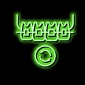 lingual tooth braces neon glow icon illustration