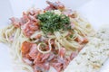 Linguine Alfredo with Smoked Salmon