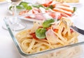 Linguine with tomato sauce Royalty Free Stock Photo