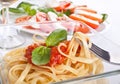 Linguine with tomato sauce Royalty Free Stock Photo