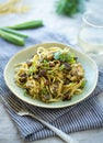 Italian Linguini with Pesto Chicken Royalty Free Stock Photo