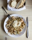 Linguini with shrimp Royalty Free Stock Photo