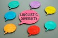 Linguistic diversity words on the speech bubble.