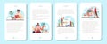 Linguistic mobile application banner set. Scientific study of language