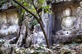 Lingyin temple klippe buddhist grottoes statues Royalty Free Stock Photo