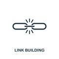 Link Building vector icon symbol. Creative sign from seo and development icons collection. Filled flat Link Building icon for Royalty Free Stock Photo