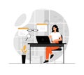Link building between website pages. Search engine optimization concept SEO. Woman work with embedding referral link URL