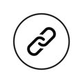 Link button icon vector isolated on circle line background