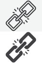Link connection chain line and solid different style vector icon set Royalty Free Stock Photo