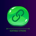 Link glossy ui button with linear icon Royalty Free Stock Photo