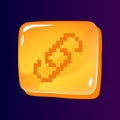 Link glossy ui button with pixelated icon Royalty Free Stock Photo