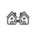 Black line icon for Link, attachment and neighbor