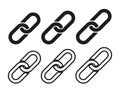 Link icon. Link and chain symbol. Web icon of hyperlink, strength and attach. Flat partnership sign. Line pictogram. Graphic