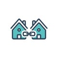 Color illustration icon for Link, attachment and neighbor
